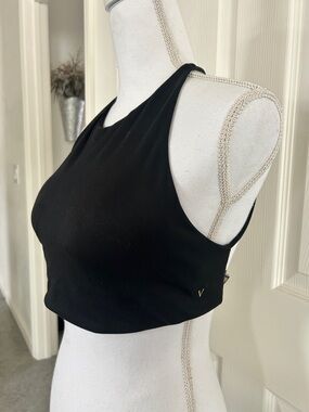 Victoria's Secret Black Halter Crop Top Sports Bra